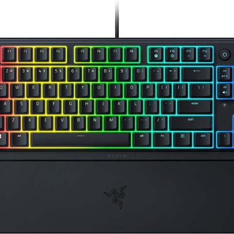Razer Ornata V3 Tenkeyless (Low Profile Mecha-Membrane, UV-Coated Keycaps, Media Keys, Magnetic Soft-Touch Wrist Rest, 8 Zones RGB) - Zapcart Technology Qatar