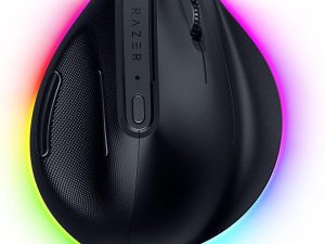 Razer Pro Click V2 Vertical Wireless Mouse (6 Button Ergonomic Design/One Click AI Prompt/Long Battery Life/Multi Device Connectivity via 2.4GHz,Bluetooth, or USB C Wired Mode/Chroma RGB) - Zapcart Technology Qatar