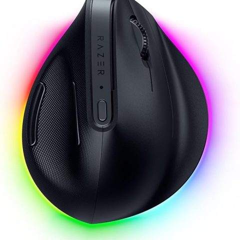 Razer Pro Click V2 Vertical Wireless Mouse (6 Button Ergonomic Design/One Click AI Prompt/Long Battery Life/Multi Device Connectivity via 2.4GHz,Bluetooth, or USB C Wired Mode/Chroma RGB) - Zapcart Technology Qatar
