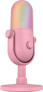 RAZER Seiren V3 Chroma RGB USB Microphone: Stream & Game Reactive Lighting - Quartz Pink - Zapcart Technology Qatar