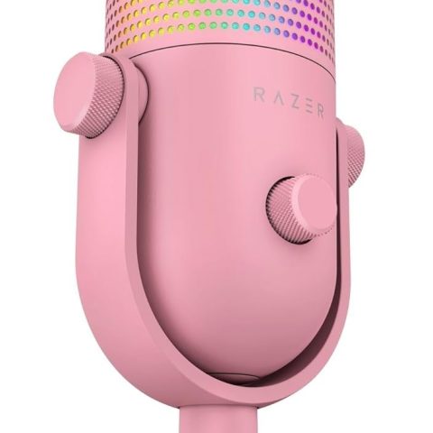 RAZER Seiren V3 Chroma RGB USB Microphone: Stream & Game Reactive Lighting - Quartz Pink - Zapcart Technology Qatar