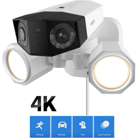 Reolink Duo Floodlight PoE - 4K PoE Floodlight Camera with Dual Lens for 180° Field of View - Zapcart Technology Qatar