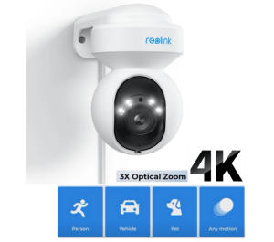 Reolink E1 Outdoor Pro 4K/8MP Plug-in WiFi 6 Security Camera, PTZ Camera for Home Security, Wi-Fi 6 New Tech, Motion Tracking, Smart Detection, 3X Optical Zoom, Motion Spotlight - Zapcart Technology Qatar
