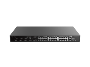 RG-ES126S-LP V2, 24-Port 10/100 Mbps with 2-Port Gigabit Rackmount PoE Switch - Zapcart Technology Qatar