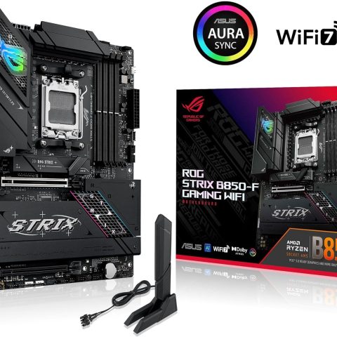 ROG STRIX B850-F GAMING WIFI AMD AM5 B850-F ATX Motherboard 16+2+2 Power Stages, AI PC, DDR5 AEMP, WiFi 7, 4X M.2, PCIe® 5.0, Total Support of 19 USB, 20Gbps Type-C®, AI Networking II, Aura Sync - Zapcart Technology Qatar