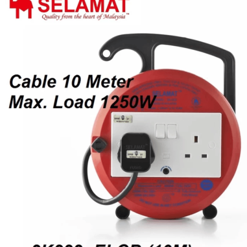 SELAMAT(2K222H-10M)-2 GANG Cable Reel With 10Metrer - Zapcart Technology Qatar