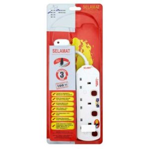 SELAMAT(MA1183-2M/5M)-3 GANG MULTIPLE TRAILLING SOCKET-2 METER - Zapcart Technology Qatar