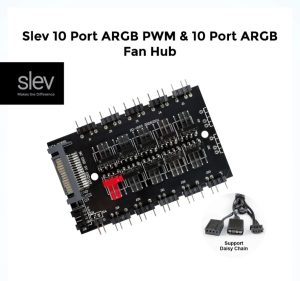 Slev 10 Port ARGB PWM & 10 Port ARGB Fan Hub - Zapcart Technology Qatar