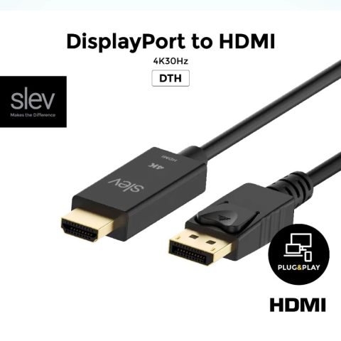 Slev ZH-DTH DisplayPort to HDMI Cable - Zapcart Technology Qatar