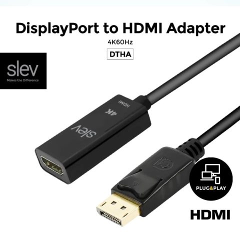 Slev ZH-DTHA DisplayPort to HDMI Adapter - Zapcart Technology Qatar