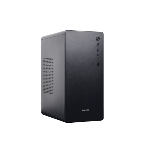 Slevcase MONO Micro-ATX Case - Black Colour (Casing with 1pc 80mm fans & SE380 ATX power supply (Pre-installed)) - Zapcart Technology Qatar