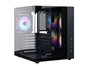 Slevcase VANTAGE 3-PIECE PANORAMIC GLASS COMPACT ATX CASE - Black Colour - Zapcart Technology Qatar