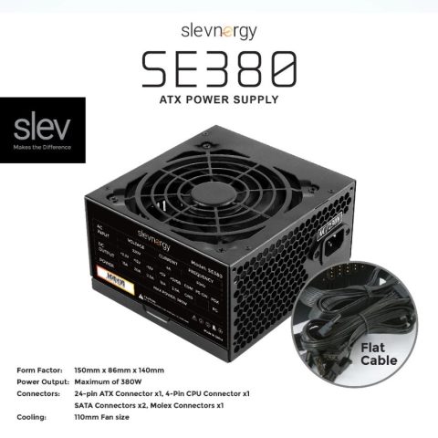SLEVNERGY SE380 ATX Power Supply (380W Max) - Zapcart Technology Qatar
