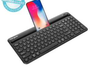 Targus Multi-Device Bluetooth Antimicrobial Keyboard with Tablet/Phone Cradle (Black) - Zapcart Technology Qatar