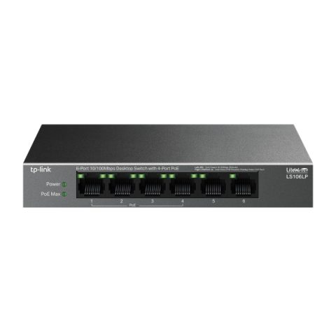 TP-LINK LS106LP 6-Port 10/100Mbps Desktop Switch with 4-Port PoE - Zapcart Technology Qatar