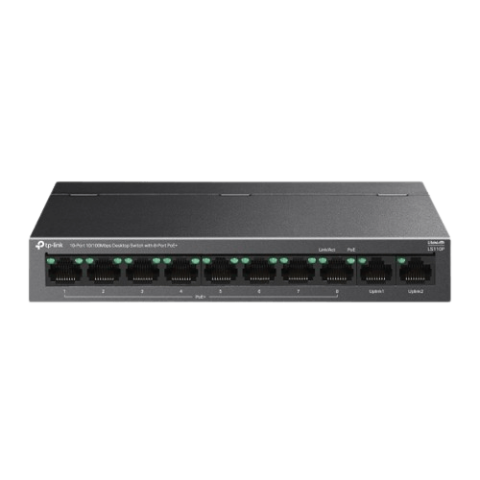 TP-Link LS110P 10-Port 10/100Mbps Desktop Switch with 8-Port PoE+ - Zapcart Technology Qatar