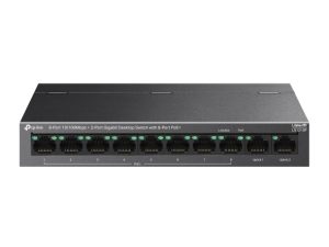 TP-Link LS1210P 8-Port 10/100Mbps+2-Port Gigabit Desktop Switch with 8-Port PoE+ - Zapcart Technology Qatar