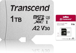 Transcend 300S microSDXC Cards 32GB/64GB/128GB/256GB/512GB/1TB WITH ADAPTER - Zapcart Technology Qatar