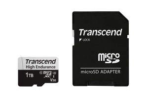 Transcend 350V microSDXC Cards (Endurance) with adapter 32GB/64GB/128GB/256GB/512GB/1TB WITH ADAPTER - Zapcart Technology Qatar