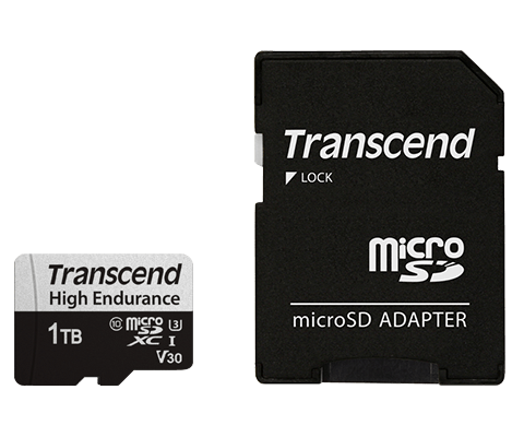 Transcend 350V microSDXC Cards (Endurance) with adapter 32GB/64GB/128GB/256GB/512GB/1TB WITH ADAPTER - Zapcart Technology Qatar
