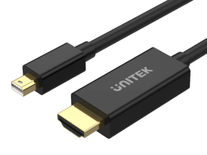 Unitek 2M Mini DisplayPort Male to HDMI Male Adapter Cable (4K 30Hz), Black - Zapcart Technology Qatar