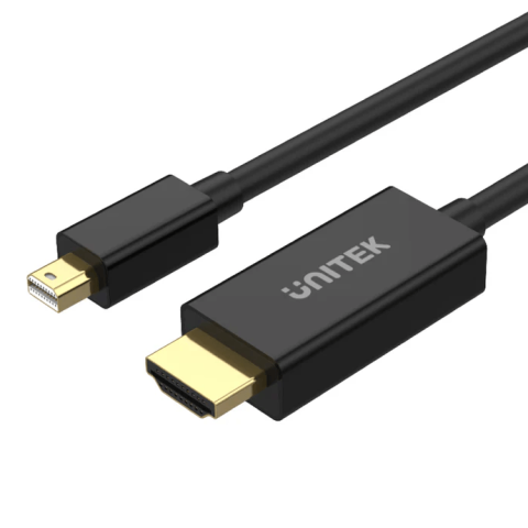 Unitek 2M Mini DisplayPort Male to HDMI Male Adapter Cable (4K 30Hz), Black - Zapcart Technology Qatar