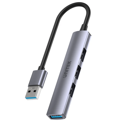 Unitek 4-in-1 USB-C 5Gbps Hub (USB3.0 + 3*USB2.0) Space Gray - Zapcart Technology Qatar