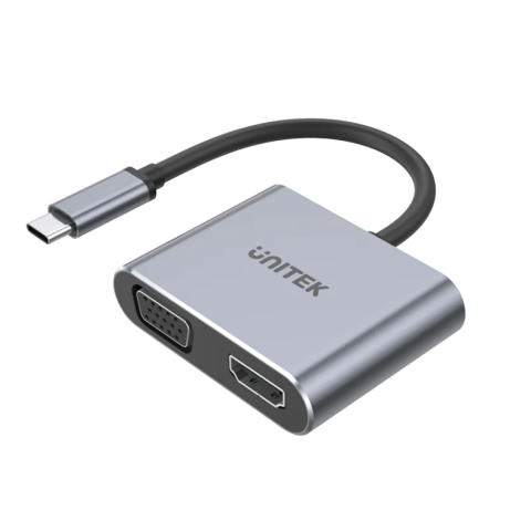 UNITEK 4K 60Hz USB-C to HDMI 2.0 and VGA Adapter with MST Dual Monitor (V1126A) - Zapcart Technology Qatar