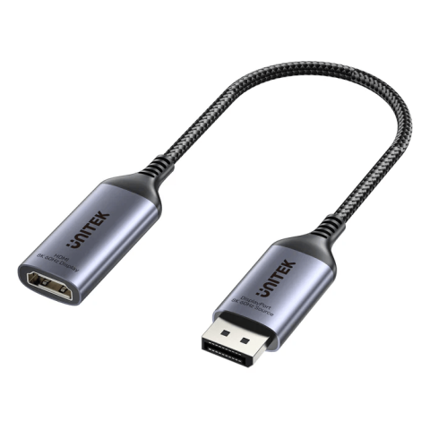Unitek 8K 60Hz DisplayPort to HDMI Female Adapter, Space Grey - Zapcart Technology Qatar