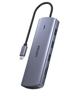 UNITEK 9 In 1 USB C Ethernet Hub with Dual Monitor, 100W PD and Dual Card Reader (D1113A) - Zapcart Technology Qatar