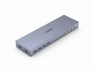 Unitek HDMI 4K 60Hz KVM Switch 4 In 1 Out with 4-Port USB2.0 Hub, Grey - Zapcart Technology Qatar