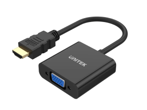 UNITEK HDMI to VGA Adapter with 3.5mm for Stereo Audio (Y-6333) - Zapcart Technology Qatar