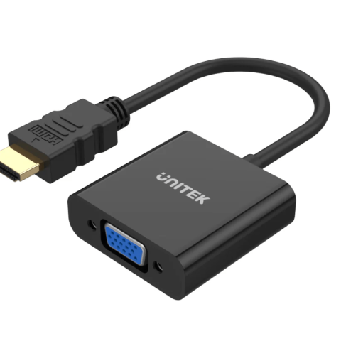 UNITEK HDMI to VGA Adapter with 3.5mm for Stereo Audio (Y-6333) - Zapcart Technology Qatar