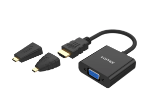 Unitek HDMI to VGA Adapter with Audio (with Micro / Mini HDMI Adaptor) - Zapcart Technology Qatar