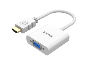 Unitek HDMI to VGA Adapter, Without Audio, Without Power Port, White - Zapcart Technology Qatar