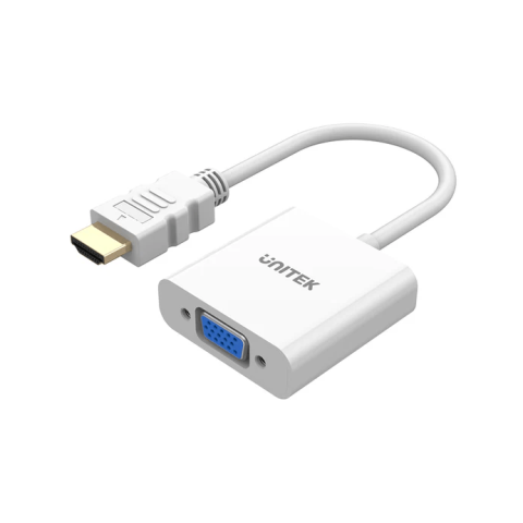 Unitek HDMI to VGA Adapter, Without Audio, Without Power Port, White - Zapcart Technology Qatar