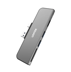 UNITEK uHUB H6+ 6-in-2 USB 3.0 Hub for Surface Pro with Dual Monitor and Dual Card Reader (D1021A) - Zapcart Technology Qatar