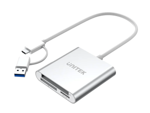 UNITEK USB 3.0 3 Ports Memory Card Reader with USB-C Adapter - Zapcart Technology Qatar