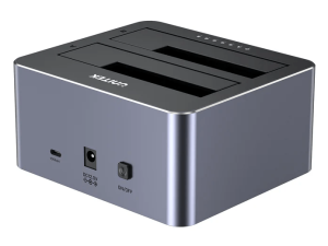 Unitek USB-C 10Gbps to Dual Bay SATA Docking Station with Offline Clone, Space Grey, 12V 3A Power Adapter - Zapcart Technology Qatar