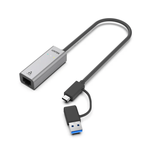 Unitek USB-C 5Gbps To Gigabit Ethernet Adapter with PD 100W, Space Gray - Zapcart Technology Qatar
