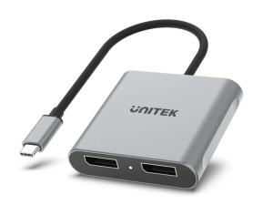 Unitek USB-C to Dual DP1.4 8K Adapter (Up to Single 8K 7680x4320@60Hz or Dual Display up to 4096x2160@60Hz with HDR and 8 Channel Audio) - Zapcart Technology Qatar