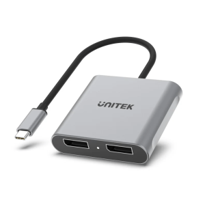 Unitek USB-C to Dual DP1.4 8K Adapter (Up to Single 8K 7680x4320@60Hz or Dual Display up to 4096x2160@60Hz with HDR and 8 Channel Audio) - Zapcart Technology Qatar