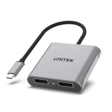 Unitek USB-C to Dual DP1.4 8K Adapter (Up to Single 8K 7680x4320@60Hz or Dual Display up to 4096x2160@60Hz with HDR and 8 Channel Audio) - Zapcart Technology Qatar