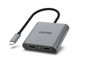 Unitek USB-C To Dual HDMI (4K 60Hz) Adapter with MST, Space Grey - Zapcart Technology Qatar