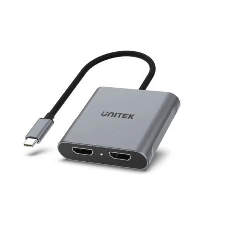 Unitek USB-C To Dual HDMI (4K 60Hz) Adapter with MST, Space Grey - Zapcart Technology Qatar