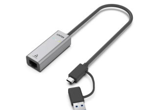Unitek USB-C to Gigabit Ethernet Adapter with USB-A Adapter, Space Grey - Zapcart Technology Qatar