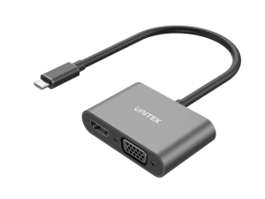 Unitek USB-C to HDMI 4K 30Hz & VGA Adapter, Black (1080P VGA & 4K HDMI Output, Wide Compatibility) - Zapcart Technology Qatar
