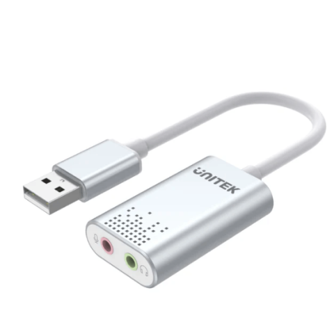 Unitek USB to Stereo Audio Adapter, Silver Color - Zapcart Technology Qatar