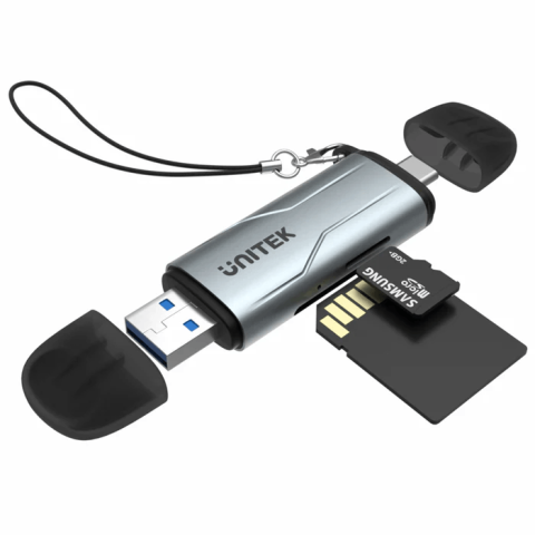 Unitek USB3.0 (USB-A & USB-C) to Micro SD/SD Card Reader, Space Gray - Zapcart Technology Qatar