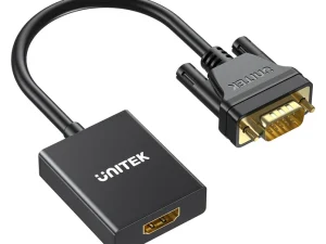 Unitek VGA to HDMI Adapter with Audio & Power Port, Black - Zapcart Technology Qatar